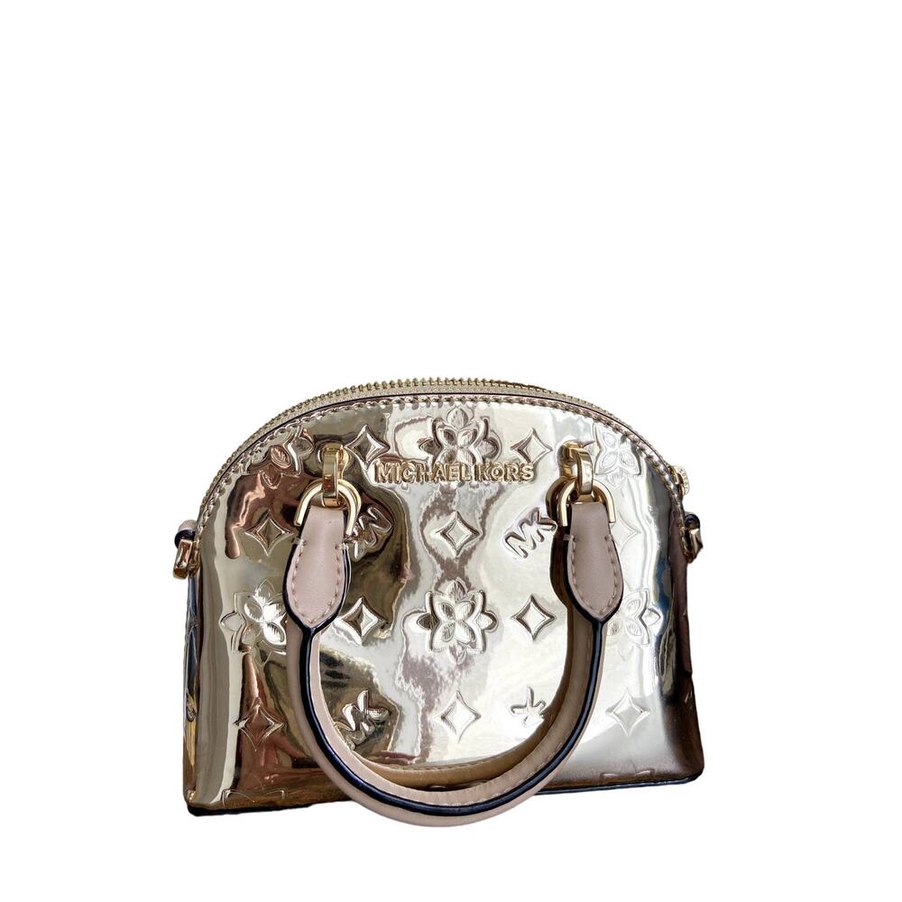 New MICHAEL Michael Kors Emmy Mini Bag Dome Bag Handbag Gold